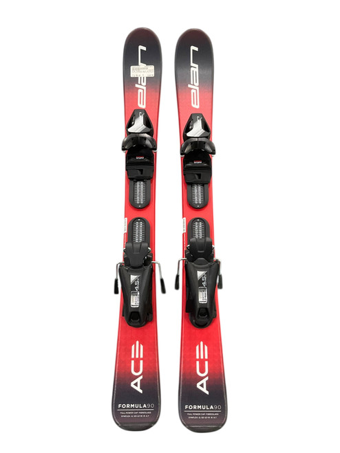 Vist Large View of Product Image Which is Used ELAN FORMULA 90CM JR SKI NEVER USED Boys DH Ski/Binding Red 90 cm