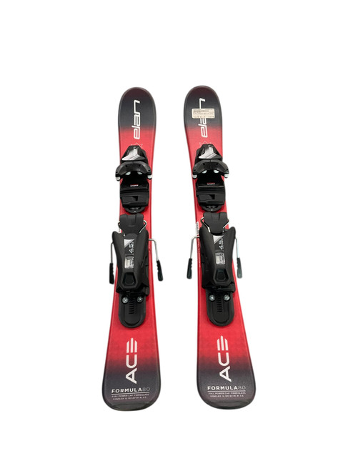 Vist Large View of Product Image Which is Used ELAN FORMULA 80CM JR SKIS NEVER USED Boys DH Ski/Binding Red 80 cm