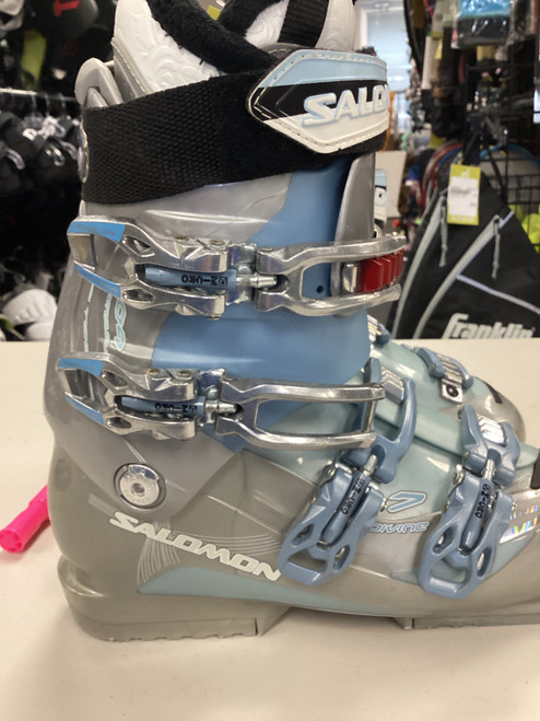 Vist Large View of Product Image Which is Used Salomon ENERGIZED 60 Womens Snowboard Boots Grey Adjustable