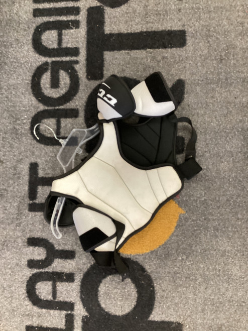 Vist Large View of Product Image Which is Used CCM LTP Youth Shoulder Pads Black And White MD