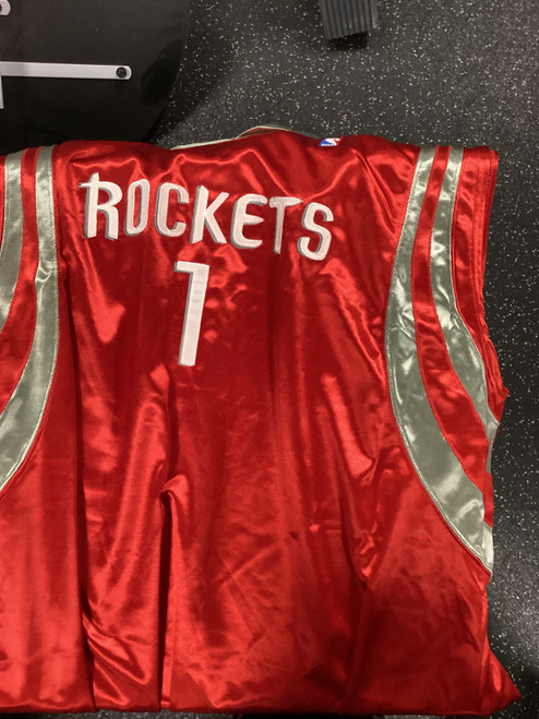 Vist Large View of Product Image Which is Used Reebok Rockets Tracy McGrady Basketball Adult Top Red 2X