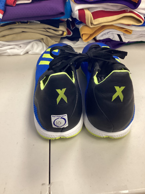 Vist Large View of Product Image Which is Used Adidas Soccer Indoor Shoes Black And Navy Blue Senior 10