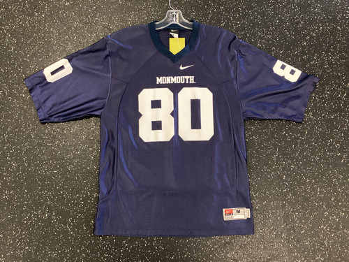 Vist Large View of Product Image Which is Used Nike Monmouth Miles Austin FB Jersey Adult Navy Blue MD