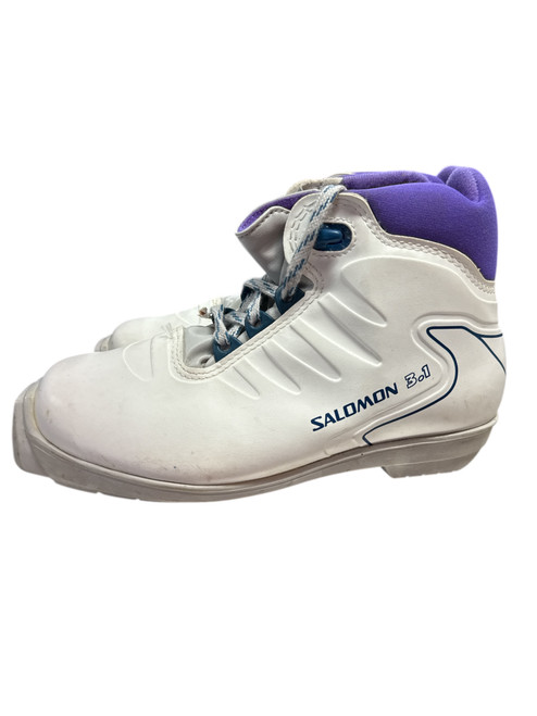Vist Large View of Product Image Which is Used Salomon 3.1 Girls SNS XC Ski Boots White JR-03