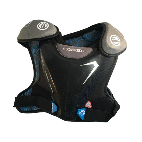 Vist Large View of Product Image Which is Used Maverik CHARGER Lacrosse Shoulder Pads Black MD