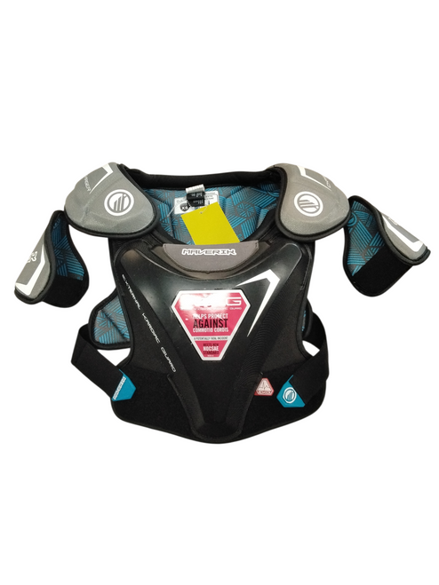 Vist Large View of Product Image Which is Used Maverik EKG Lacrosse Shoulder Pads Black XS