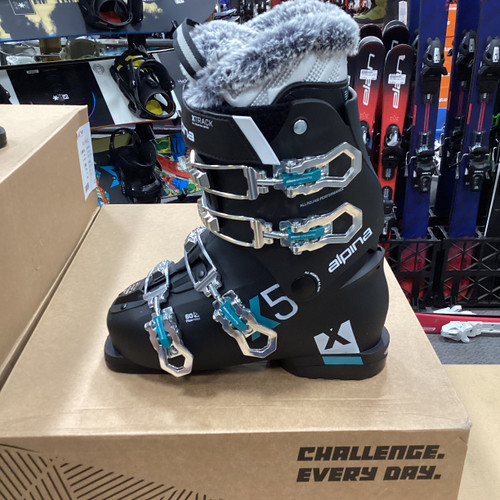 Used ALPINA X5L Womens DH Ski Boot Black 225 MP - J04.5 - W5.5 NEVER USED 10672-S000311291