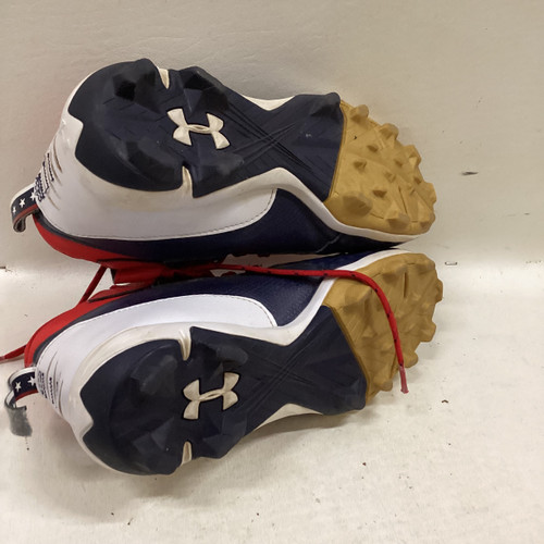 Vist Large View of Product Image Which is Used Under Armour BH BB CLEATS SZ 6YTH BB/SB Cleats White/Red/Navy Senior 6