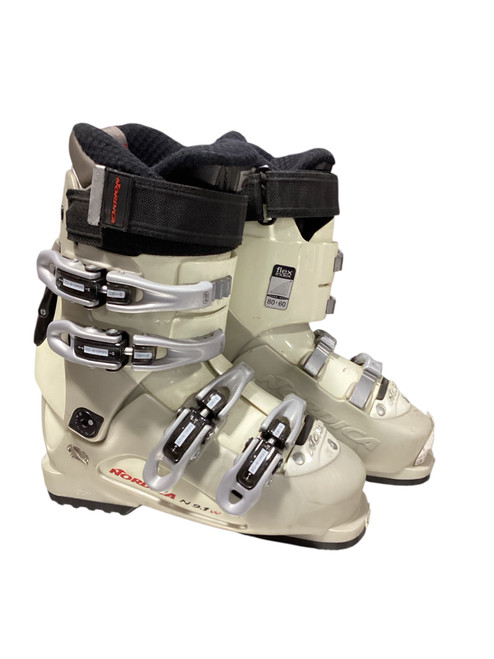 Vist Large View of Product Image Which is Used Nordica N 9.1W Womens DH Ski Boot White 235 MP - J05.5 - W06.5