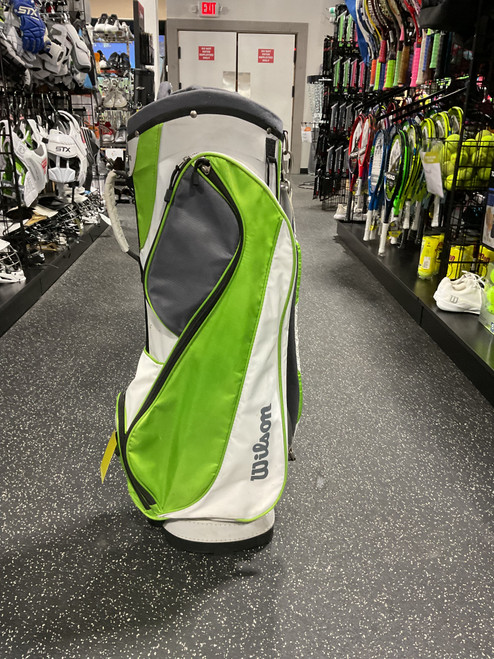 Vist Large View of Product Image Which is Used Wilson WHT/GRN GOLF BAG Mens Stand Bag White 11834-S000026637