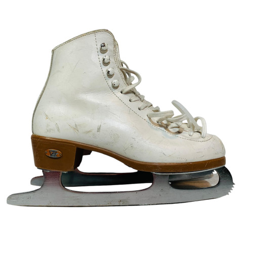 Used Riedell FIGURE SKATE Girls Figure Skate White Junior 04 11815-S000404239