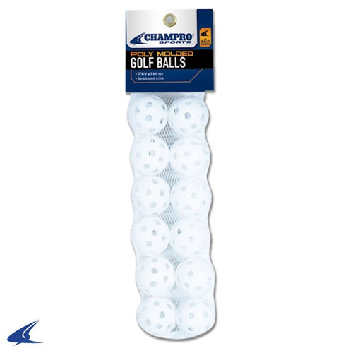 New Champro CBB52 POLY GOLF BALLS BB/SB Baseball Balls 11815-CBB52-POLY-GOLF-BALLS Vist Large View of Product Image Which is New Champro CBB52 POLY GOLF BALLS BB/SB Baseball Balls