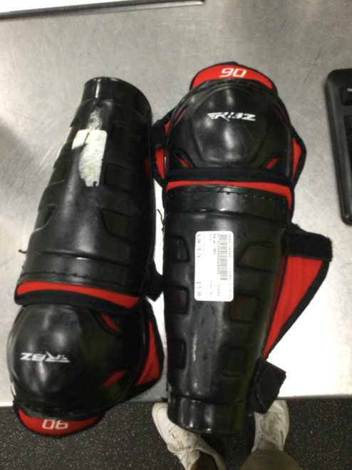 Vist Large View of Product Image Which is Used Bauer RBZ Intermediate Shin Guards Black 10"