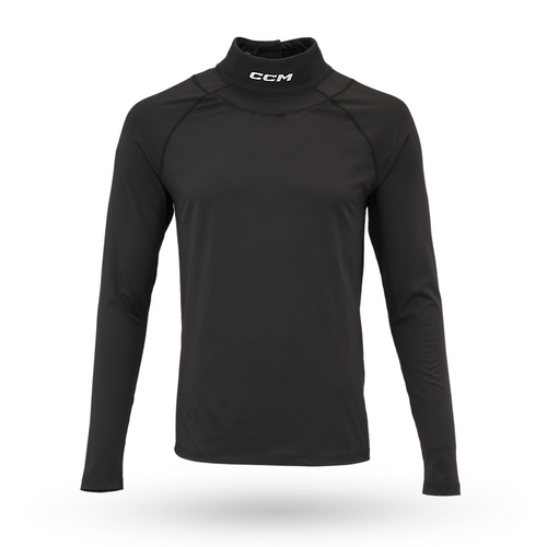 Vist Large View of Product Image Which is CCM Compression Long Sleeve Senior Neck Protector Shirt #TNG2BA