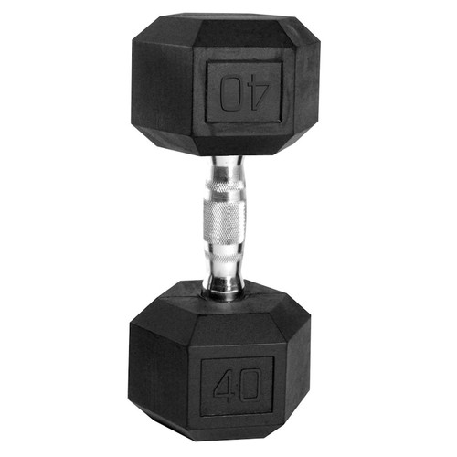 New CAP RUBBER COATED HEX DUMBBELL 40LB SDR040 Vist Large View of Product Image Which is New CAP RUBBER COATED HEX DUMBBELL 40LB SDR040