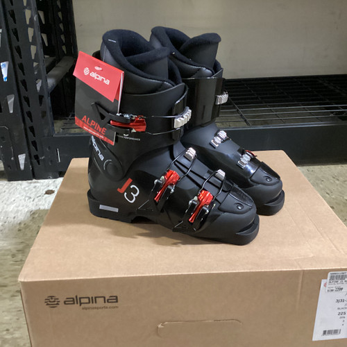 ALPINA J3 BOOT Boys DH Ski Boot Black 245 MP - M06.5 - W07.5 NEVER USED 10672-S000311519