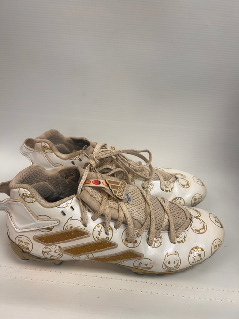 Vist Large View of Product Image Which is Used Adidas Adult FB Cleats White And Gold Senior 9