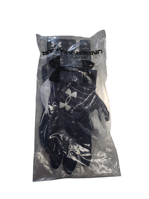Vist Large View of Product Image Which is Used Under Armour BLUR FB Gloves Navy Blue SM 11849-S000020784