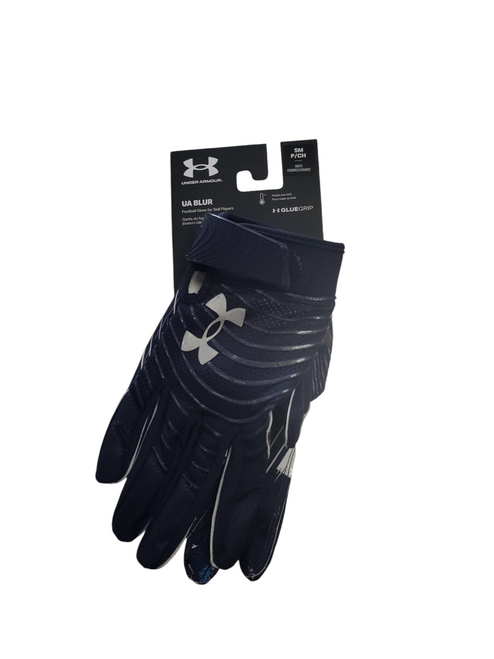 Vist Large View of Product Image Which is Used Under Armour BLUR FB Gloves Navy Blue SM 11849-S000020789