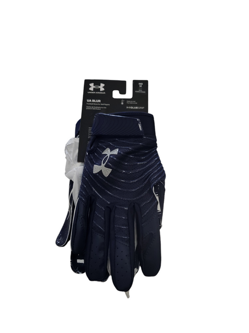 Used Under Armour BLUR FB Gloves Navy Blue MD 11849-S000020810