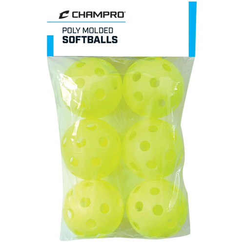 New 12" POLY SOFTBALLS 6PK 11792-CHPCSB-51C
