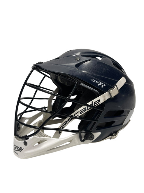 Vist Large View of Product Image Which is Used Cascade CPX-R Lacrosse Helmet Navy Blue Fits All