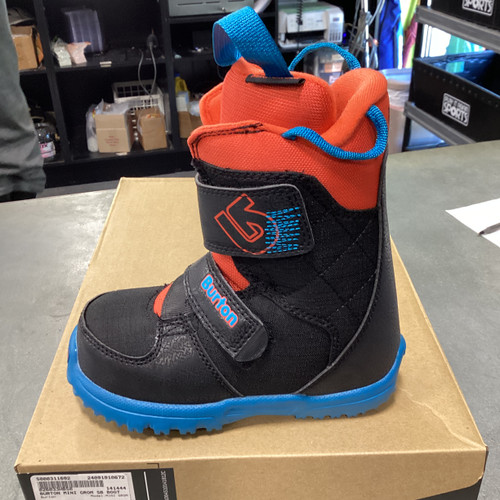 Used Burton MINI GROM Boys Snowboard Boots Royal Blue Youth 11.0 10672-S000311694