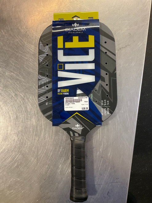 Vist Large View of Product Image Which is Used Diadem VICE Pickleball Racquet Black