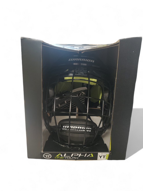 Vist Large View of Product Image Which is Used Warrior ALPHA ONE YOUTH Helmet Cage Combo Black SM
