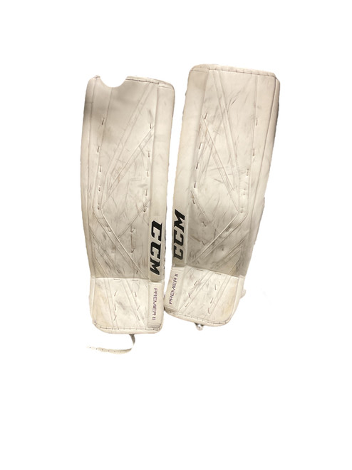 Used CCM PREMIER Goalie Leg Pads Senior White 35" 11856-S000010610