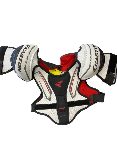 Used Easton HSX Lacrosse Shoulder Pads White MD 11856-S000011890