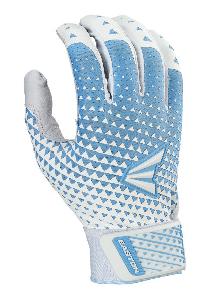 Vist Large View of Product Image Which is Easton Ghost NX Fastpitch Batting Glove White/Carolina Blue #E00683996