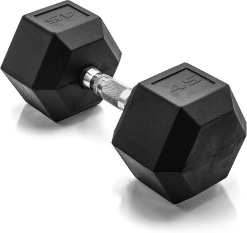 Cap Barbell Rubber Coated Dumbbell 45lb #SDR045