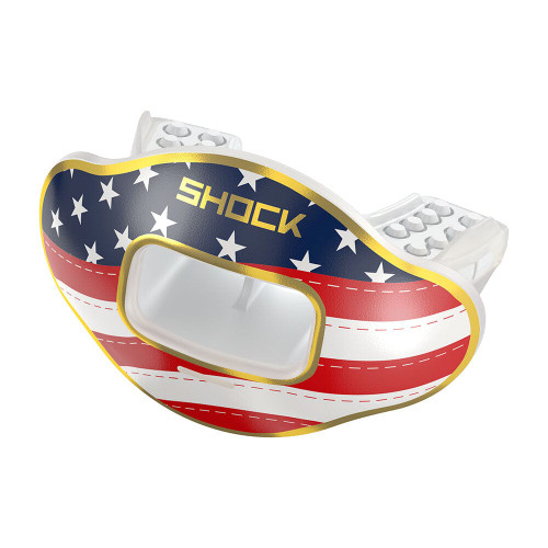 Vist Large View of Product Image Which is Shock Doctor Air Flow Mouthguard USA Gold #1030060296