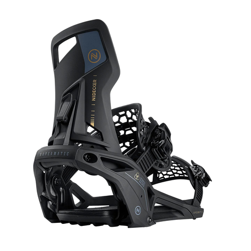 New Nidecker Supermatic 2025 Snowboard Bindings Black- MD 11218-NIDN24BNMSPMBK3M