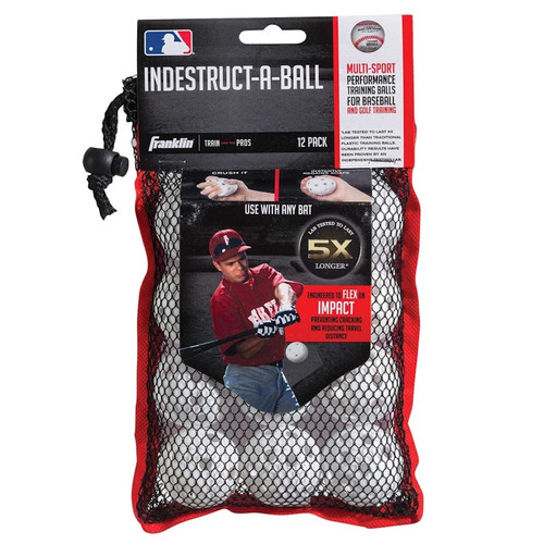 Vist Large View of Product Image Which is New Franklin MLB 5 INDESTRUCT-A-BALL BB/SB Baseball Balls White