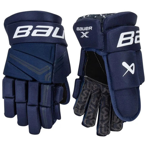 New BAUER X GLOVES-14" NAVY 11147-BAR1063728-NV14
