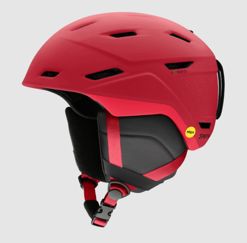 Vist Large View of Product Image Which is New SMITH MISSION MIPS MATTE CRIMSON GEO MD ski snowboard helmet