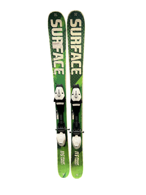 Vist Large View of Product Image Which is Used Surface MINOR THREAT Boys DH Ski/Binding Green 115 cm