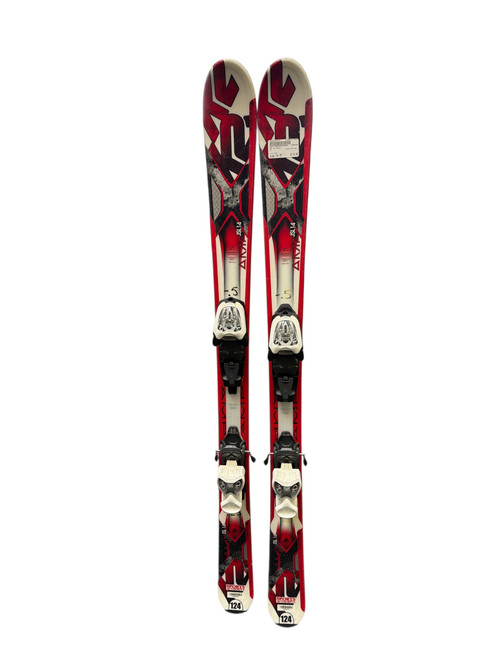 Vist Large View of Product Image Which is Used K2 AMP JSL14 Boys DH Ski/Binding Red 124 cm