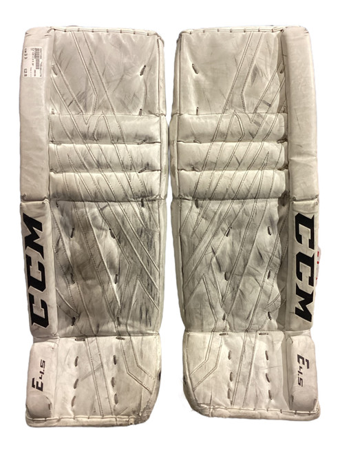 Vist Large View of Product Image Which is Used CCM E 4.5 Goalie Leg Pads Inter None 28"