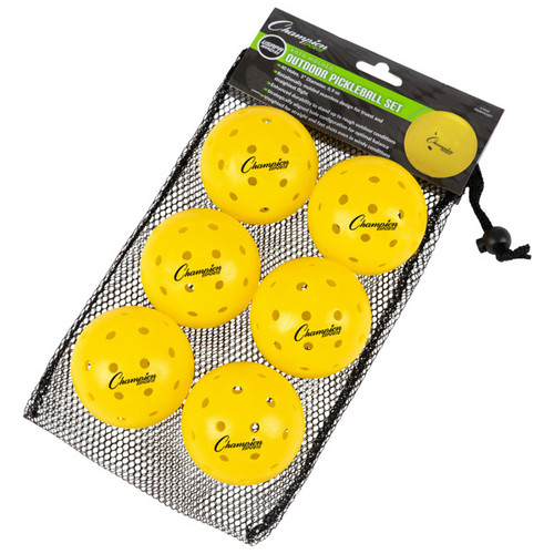 Vist Large View of Product Image Which is Champion Sports Roto Molded Outdoor Pickleball Set 6PK #PB6RMOSET