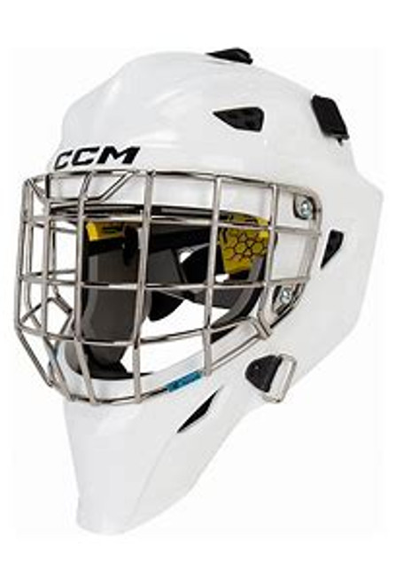 New CCM CCM AXIS 15 GOAL MASK Youth Goalie Helmet/Mask White One Size 11860-CCMGFAF5YTWH