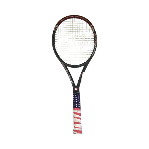 Vist Large View of Product Image Which is Used Wilson WILSIN HYPER CARBON Adult Tennis Racquet Black 3 3/8"