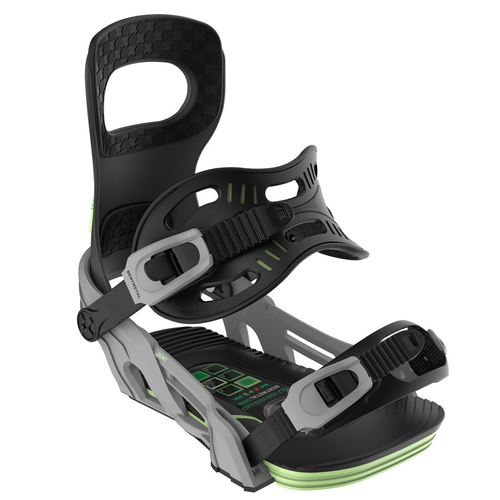 Vist Large View of Product Image Which is New Bent Metal Joint 2025 Snowboard Bindings Grey and Green- MD 11218-60M24BN003GRYGRNMD