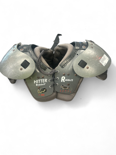 Vist Large View of Product Image Which is Used Riddell HITTER YOUTH FB Shoulder Pads Grey SM