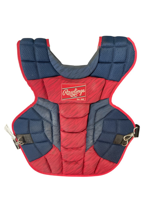 Vist Large View of Product Image Which is Used Rawlings ADULT NOCSAE Catchers Chest Protector Red Adult