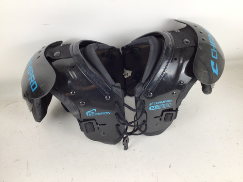 Vist Large View of Product Image Which is Used Champro SCORPION YTH MD 80-110LB SHOULDER PADS FB Shoulder Pads Black MD