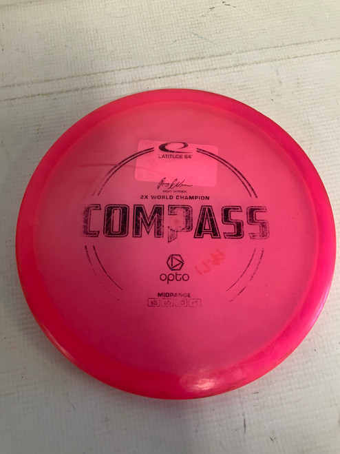 Vist Large View of Product Image Which is Used Latitude 64 COMPASS OPTO Disc Golf Mid Range Pink 176g