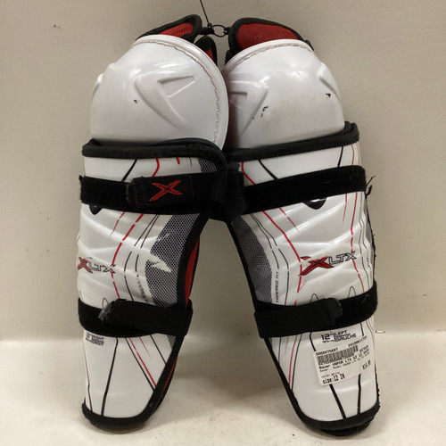 Vist Large View of Product Image Which is Used Bauer VAPOR LTX SZ 12 SHINS Junior Shin Guards White 12"